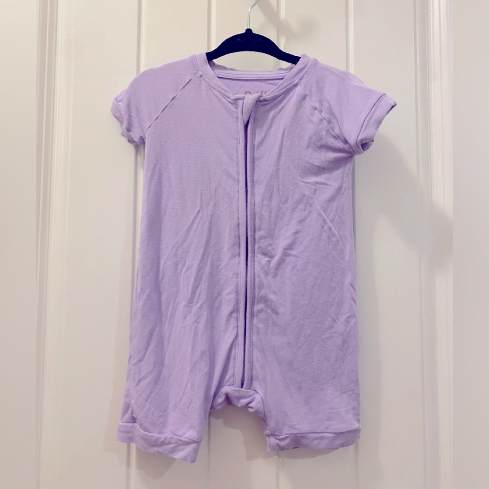 Little Sleepies wisteria bamboo shorty romper 6-12